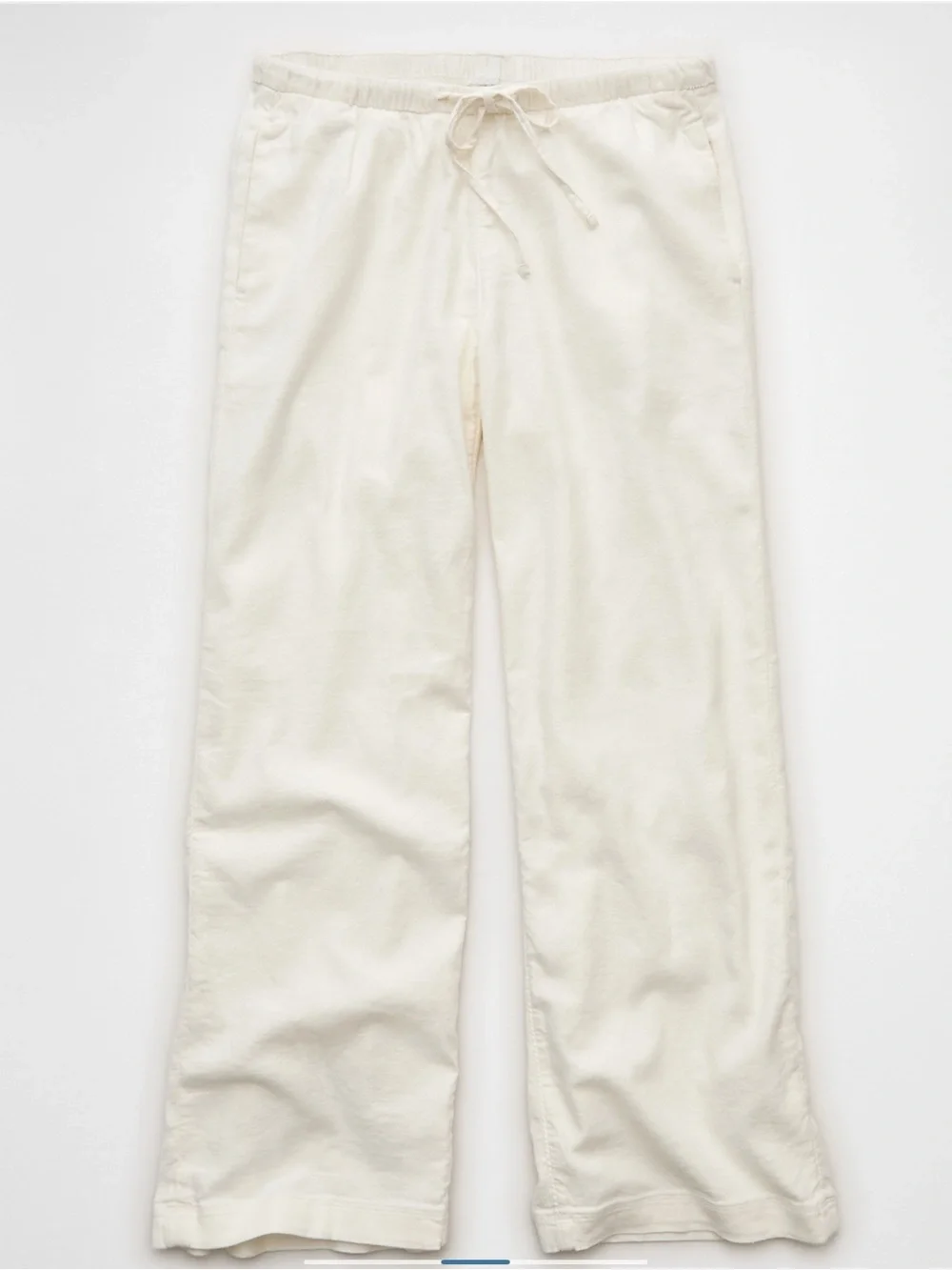 American Eagle Outfitters Wide-Leg Linen-Blend Pull-On Pants in White - Picture 3 of 4